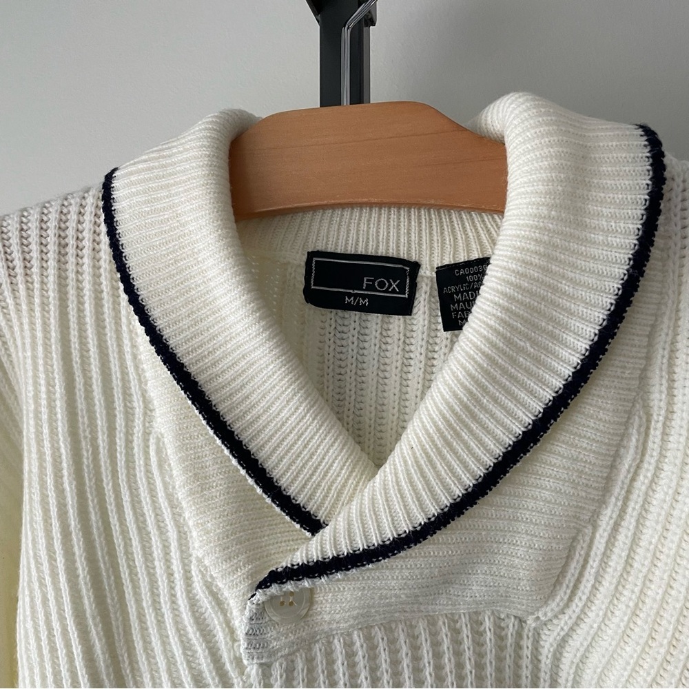 Vintage Fox Varsity Collegiate Knit Sweater Prep Preppy Ivy League 80s 90s Mens - Picture 3 of 7